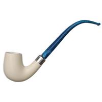 AKB Meerschaum Smooth Bent Billiard Churchwarden with Silver (with Case)