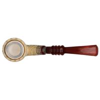 AKB Meerschaum Carved Floral Bent Dublin with Silver (with Case)