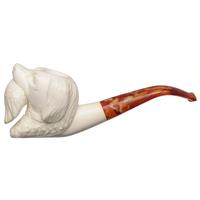 AKB Meerschaum Carved Dog with Bird (with Case)