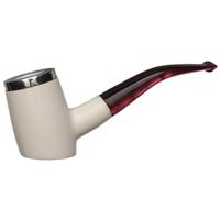 AKB Meerschaum Smooth Poker with Silver (with Case)