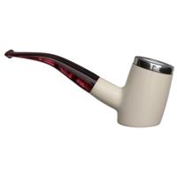 AKB Meerschaum Smooth Poker with Silver (with Case)