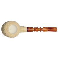 AKB Meerschaum Carved Floral Bent Billiard (H. Ege) (with Case)