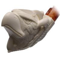 AKB Meerschaum Carved Claw Holding Eagle Head (I. Baglan) (with Case)