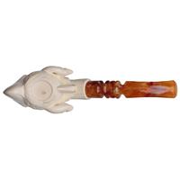 AKB Meerschaum Carved Claw Holding Eagle Head (I. Baglan) (with Case)