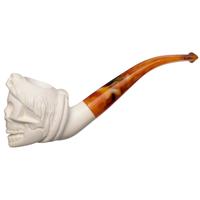 AKB Meerschaum Carved Skull with Hat (with Case)