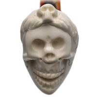 AKB Meerschaum Carved Skull with Hat (with Case)