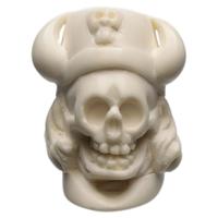 AKB Meerschaum Carved Skull with Horned Cap (with Case)