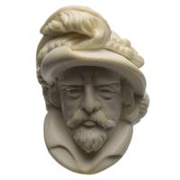 AKB Meerschaum Carved Man with Hat (with Case)