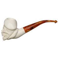 AKB Meerschaum Carved Skull with Beret (with Case)