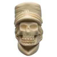 AKB Meerschaum Carved Civil War Soldier Skull with Hat (with Case)