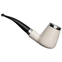 AKB Meerschaum Smooth Bent Brandy with Silver (with Case)