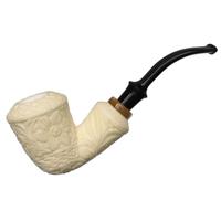 AKB Meerschaum Carved Floral Calabash (Mcinar) (with Case)