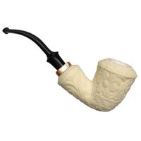 AKB Meerschaum Carved Floral Calabash (Mcinar) (with Case)