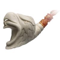 AKB Meerschaum Carved Eagle Eating Snake (I. Baglan) (with Case)
