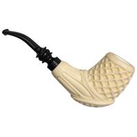 AKB Meerschaum Carved Floral Bent Billiard (Mcinar) (with Case)