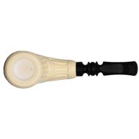 AKB Meerschaum Carved Floral Bent Billiard (Mcinar) (with Case)