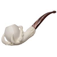 AKB Meerschaum Carved Dragon Claw Holding Egg (with Case)