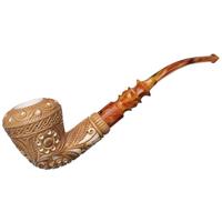 AKB Meerschaum Carved Floral Calabash (with Case)