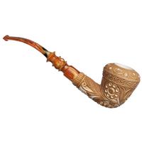 AKB Meerschaum Carved Floral Calabash (with Case)
