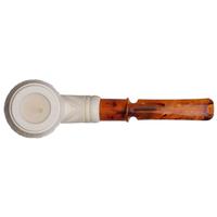 AKB Meerschaum Carved Floral Bent Billiard (with Case)