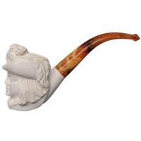 AKB Meerschaum Carved Woman in Hat (with Case)