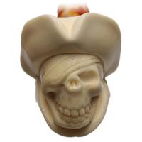 AKB Meerschaum Carved Pirate Skull (with Case)