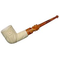 AKB Meerschaum Carved Floral Billiard (with Case)