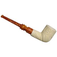 AKB Meerschaum Carved Floral Billiard (with Case)