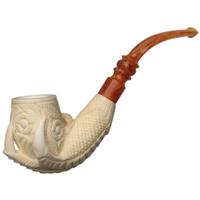 AKB Meerschaum Carved Dragon Claw Holding Vase (with Case)