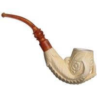AKB Meerschaum Carved Dragon Claw Holding Vase (with Case)