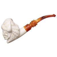 AKB Meerschaum Carved Viking Skull (with Case)