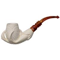 AKB Meerschaum Carved Dragon Claw Holding Vase (Ali) (with Case)
