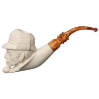 AKB Meerschaum Carved Sherlock Holmes & Watson Two Pipe Set (S. Cosgun) (with Case)