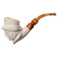 AKB Meerschaum Carved Sherlock Holmes & Watson Two Pipe Set (S. Cosgun) (with Case)