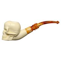 AKB Meerschaum Carved Skull (Ali) (with Case)