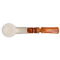 AKB Meerschaum Carved Floral Bent Billiard (Erdogan) (with Case)