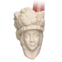 AKB Meerschaum Carved Woman with Hat (with Case)
