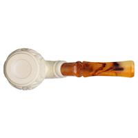 AKB Meerschaum Carved Masonic Bent Apple (Yusuf) (with Case)