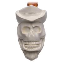 AKB Meerschaum Carved Skull with Hat (I. Baglan) (with Case)