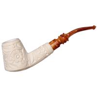 AKB Meerschaum Carved Floral Volcano (Yusuf) (with Case)