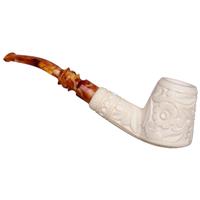 AKB Meerschaum Carved Floral Volcano (Yusuf) (with Case)