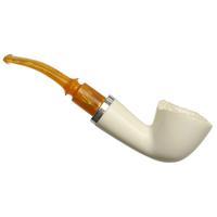 AKB Meerschaum Smooth Bent Dublin with Silver (Tekin) (with Case)