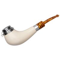 AKB Meerschaum Smooth Horn with Silver Cap (Tekin) (with Case)