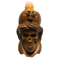 AKB Meerschaum Carved Pirate Skull (with Case)