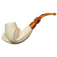 AKB Meerschaum Carved Dragon Claw Holding Egg (with Case)