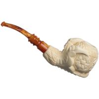 AKB Meerschaum Carved Dragon Claw Holding Floral Vase (H. Ege) (with Case)