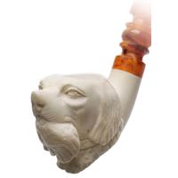 AKB Meerschaum Carved Dog with Bird (with Case)