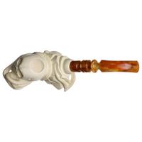 AKB Meerschaum Carved Skull and Octopus (I. Baglan) (with Case)