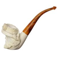 AKB Meerschaum Carved Beard Man (with Case)