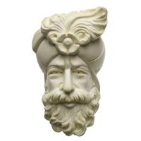 AKB Meerschaum Carved Beard Man (with Case)